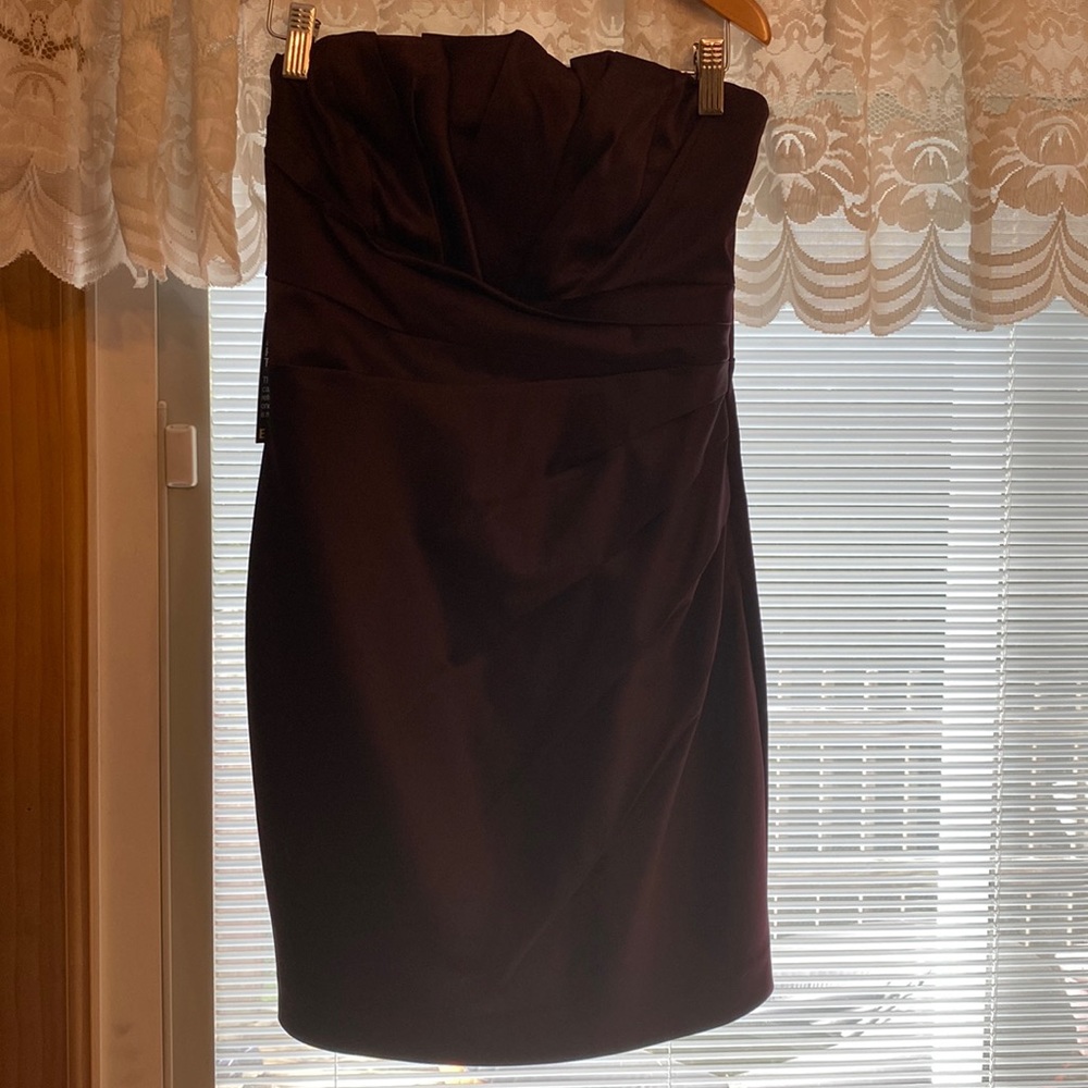 Brown satin size 4 dress with tags